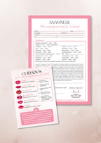 Bloco Anamnese Micropigmentação Labial + Folhetos de Cuidados