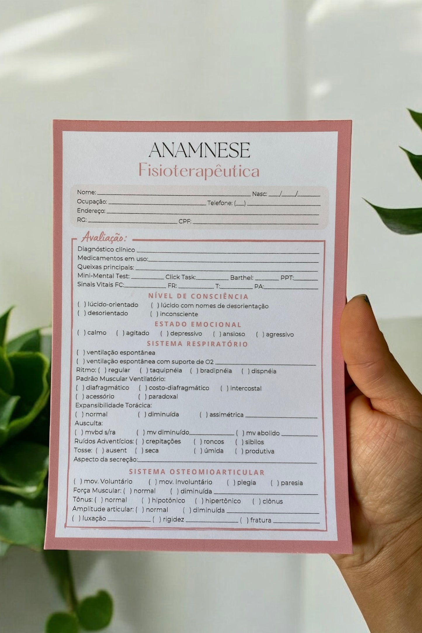 Ficha de Anamnese Fisioterapêutica