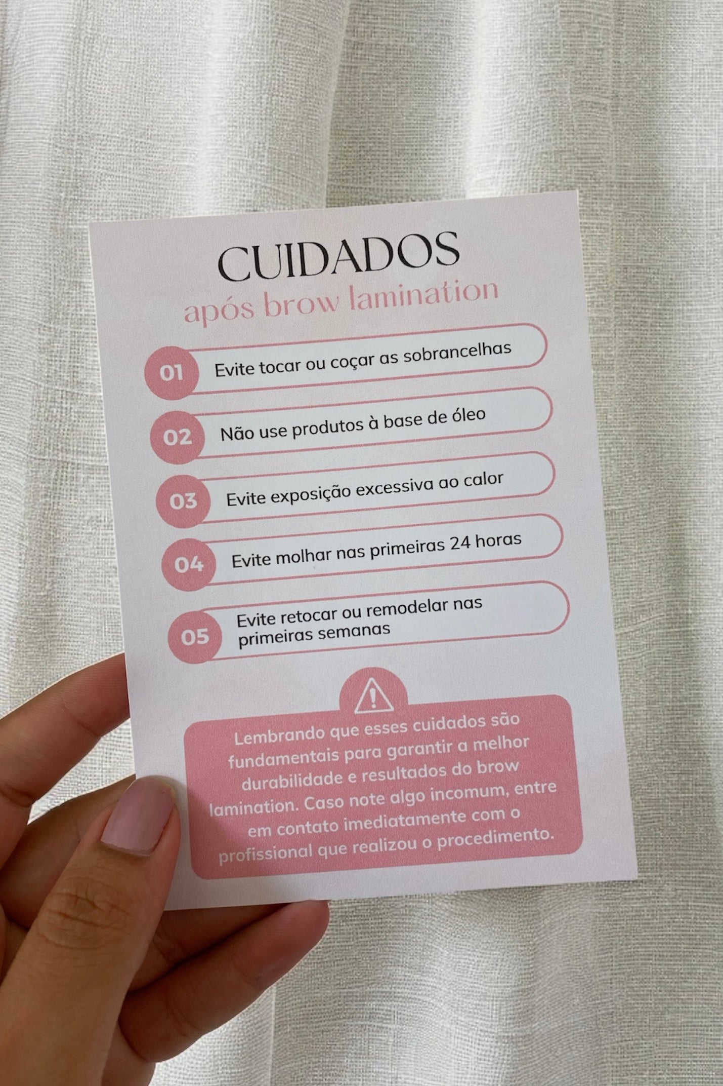 Cuidados Após Brow Lamination