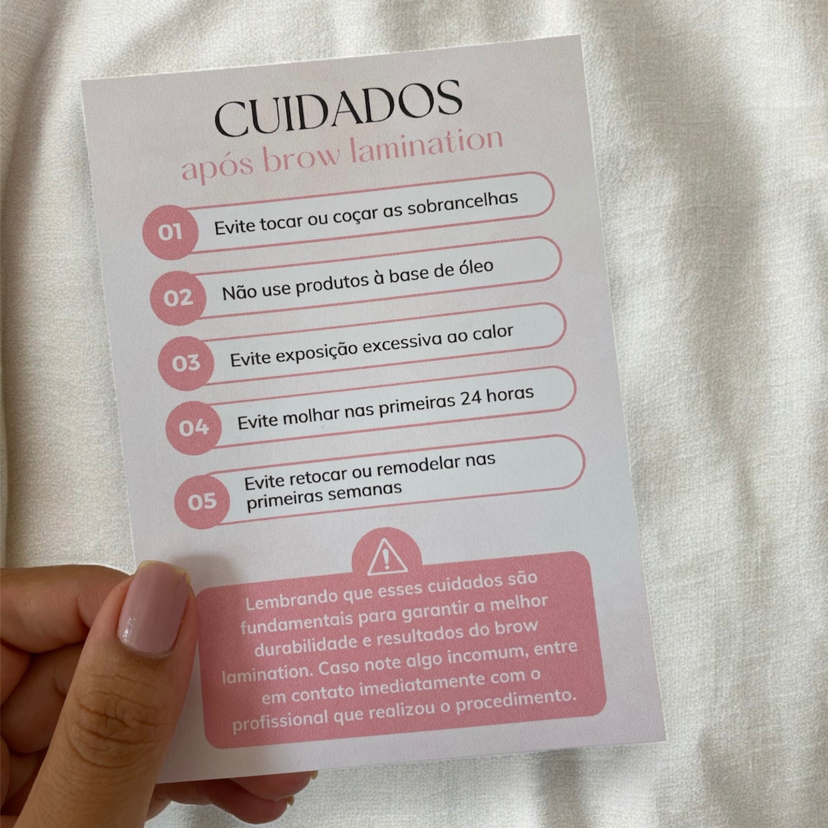 Cuidados Após Brow Lamination