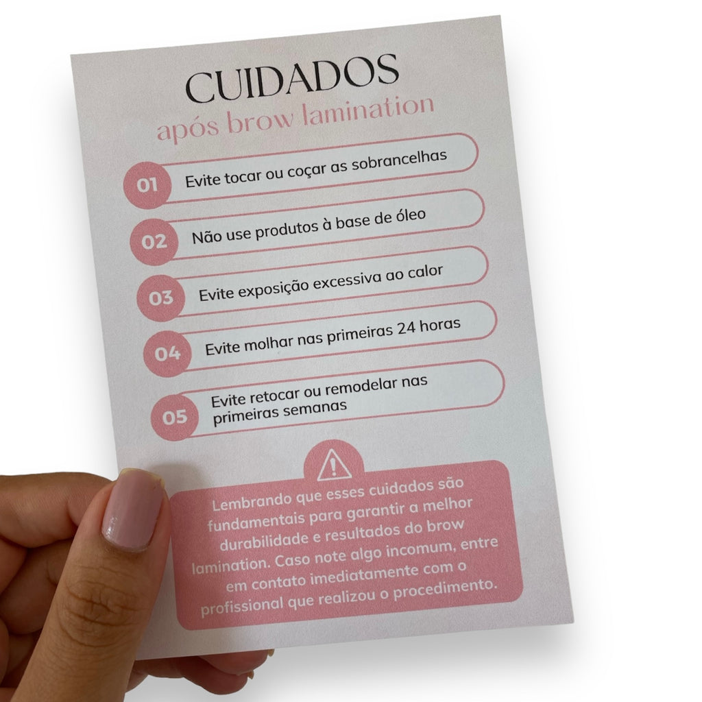Cuidados Após Brow Lamination