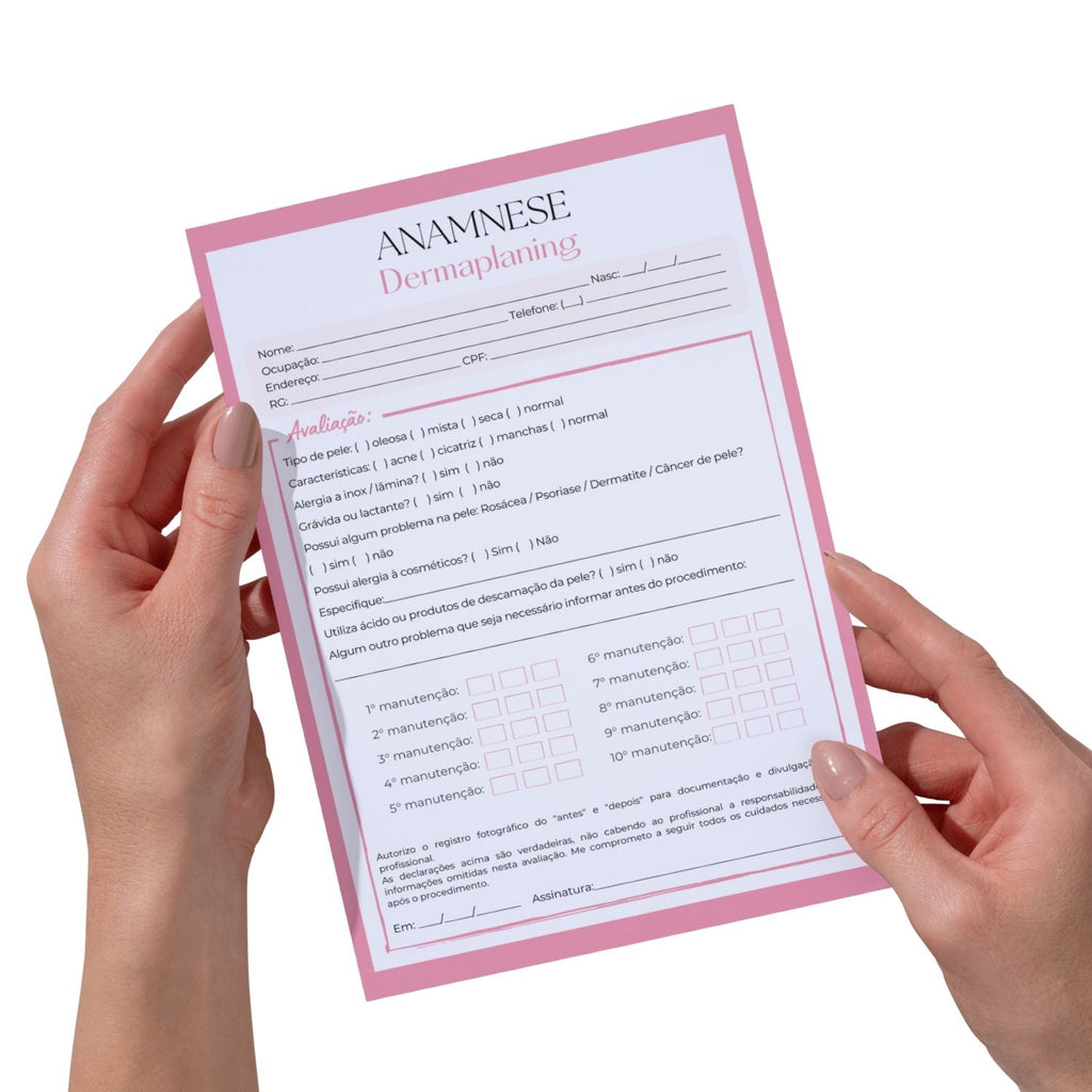 Ficha de anamnese dermaplaning