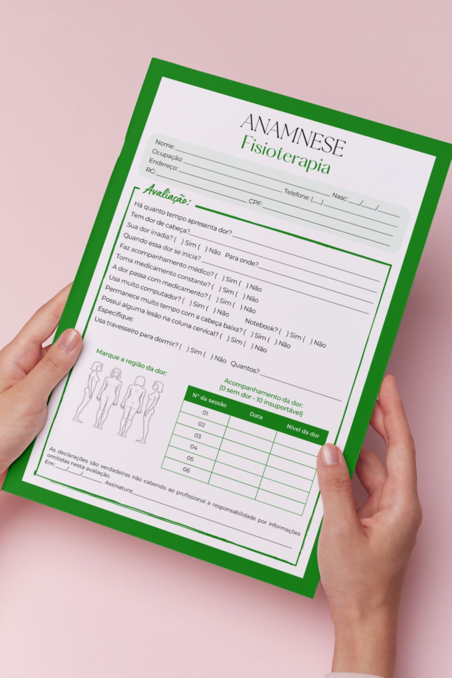 Ficha de anamnese fisioterapia