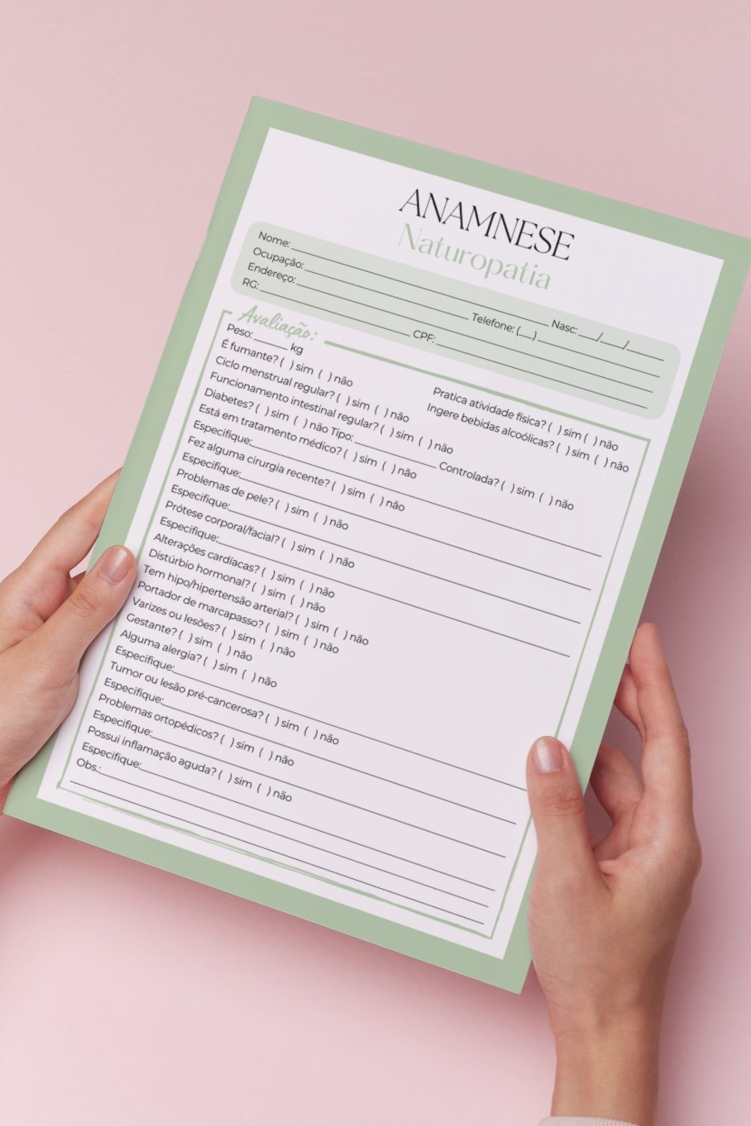 Ficha de anamnese naturopatia