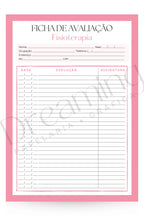 Ficha de avaliação fisioterapia