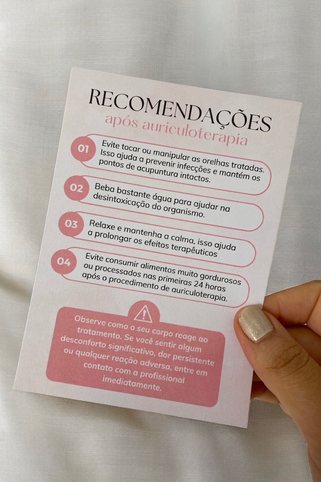 Recomendações Após Auriculoterapia