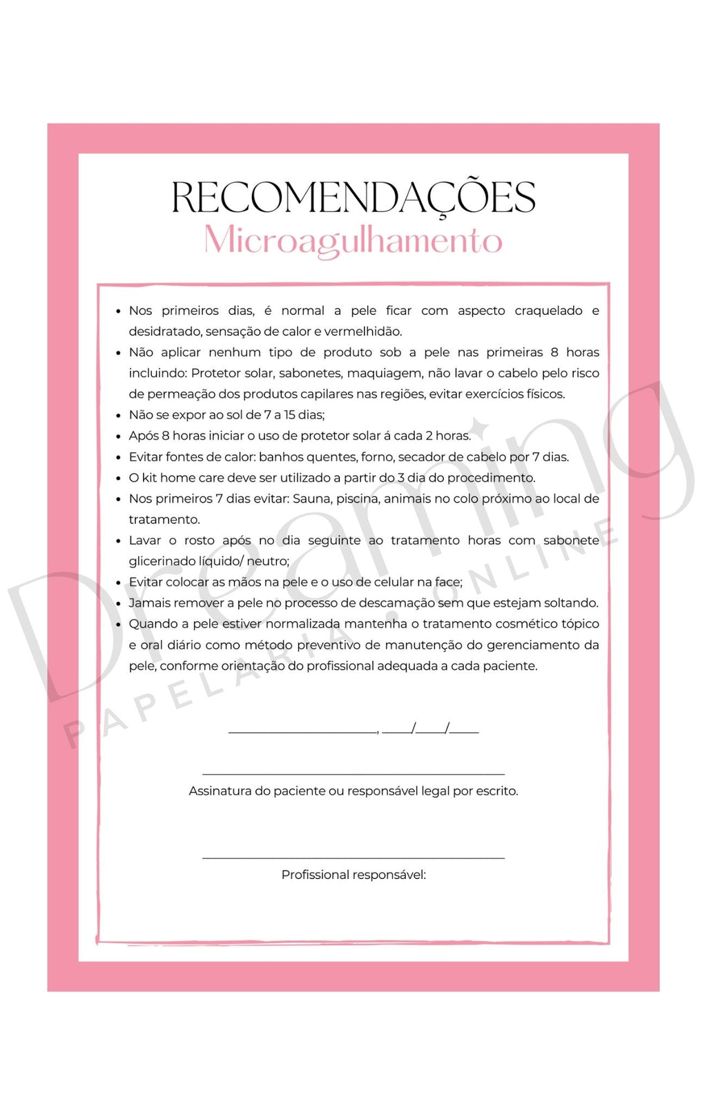 Recomendações Microagulhamento