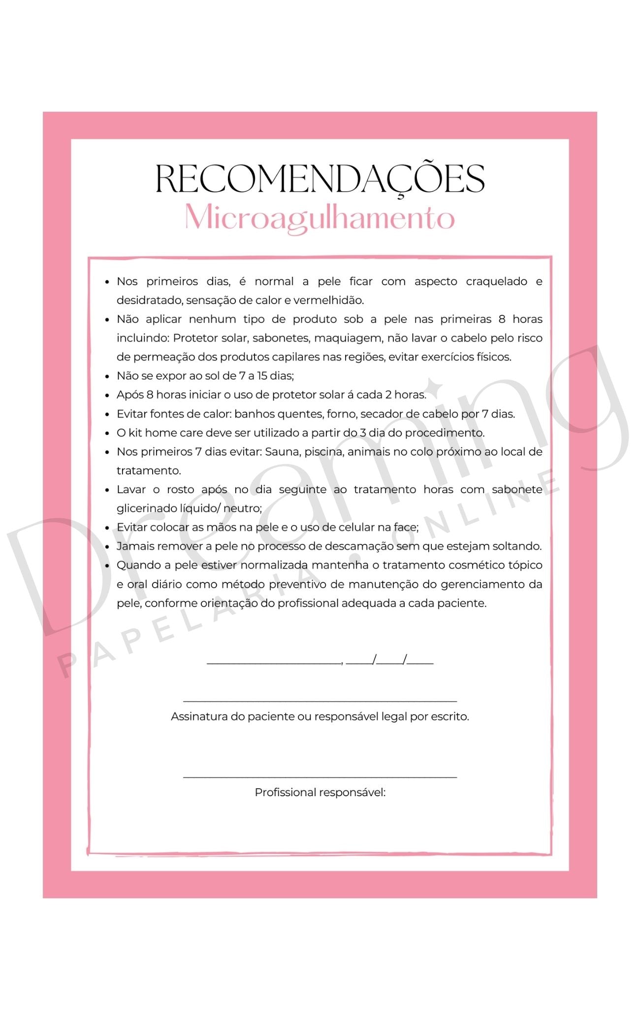 Recomendações Microagulhamento
