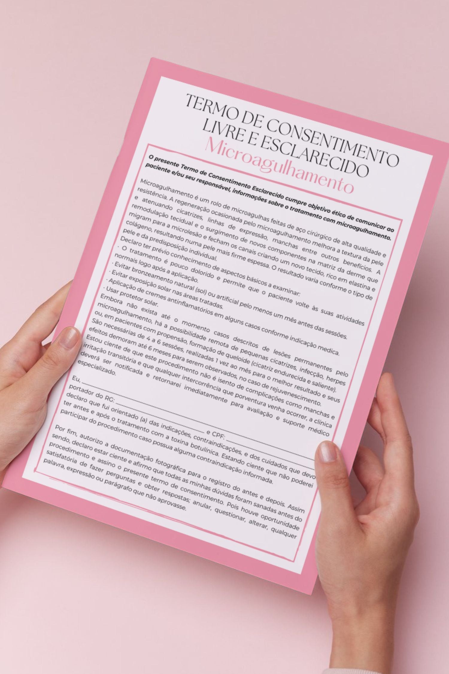 Termo de consentimento livre e esclarecido microagulhamento