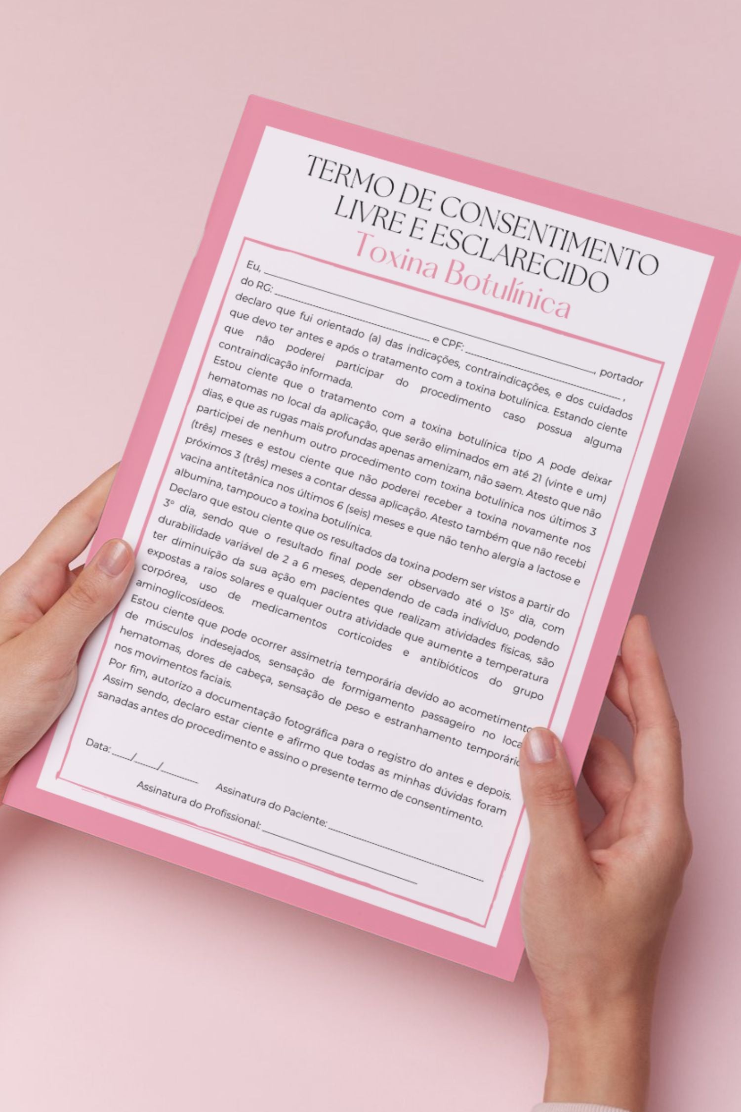 Termo de consentimento livre e esclarecido toxina botulínica